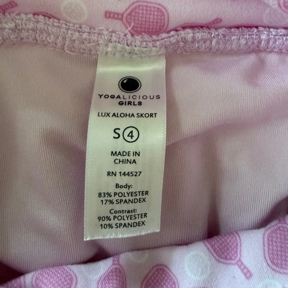Yogalicious Girls Pink Tennis‎ Skort Set Size 4 Athletic Activewear Outfit